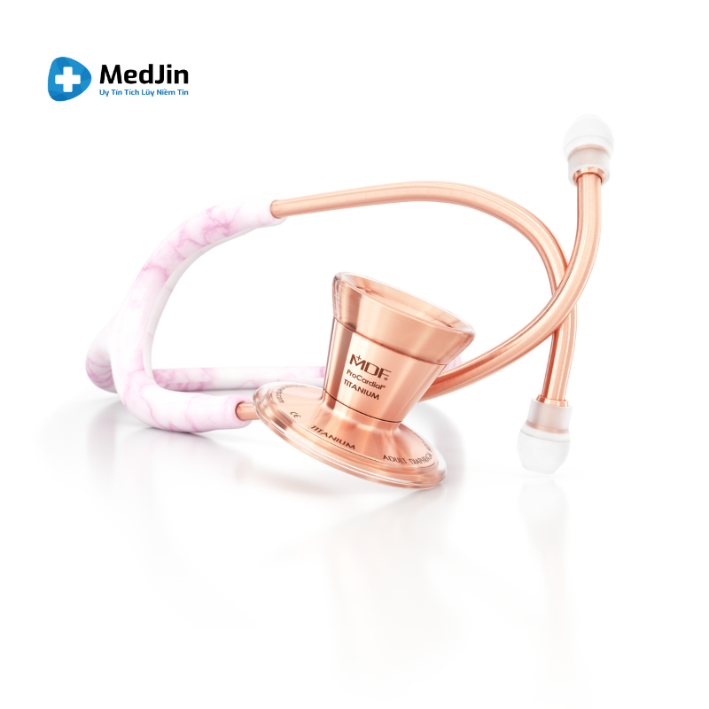 Ống nghe MDF ProCardial Cardiology Titanium - Georgia Pink Marble / RoseGold